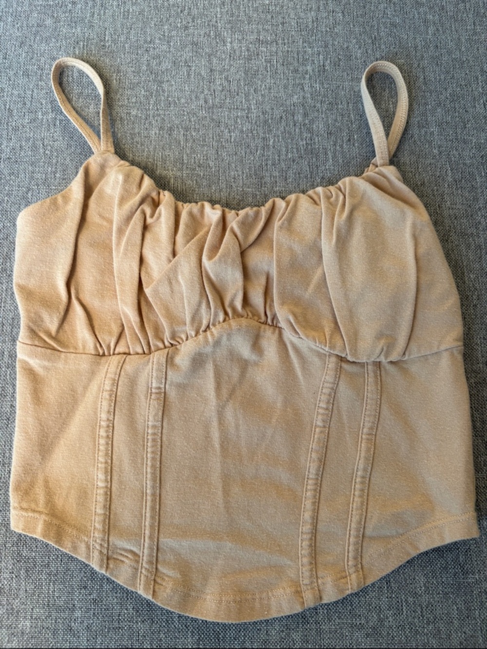 Hollister Beige Ruched Bustier Cami with Adjustable Straps - Picture 3 of 3